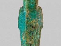 Aeg F 53 RS  Aeg F 53, Rückseite, Spätzeit, Uschebti des Ka-pu-wehem, Grüne, poröse Fayence, H 17,2 cm, B 4,3 cm, T 2,7 cm